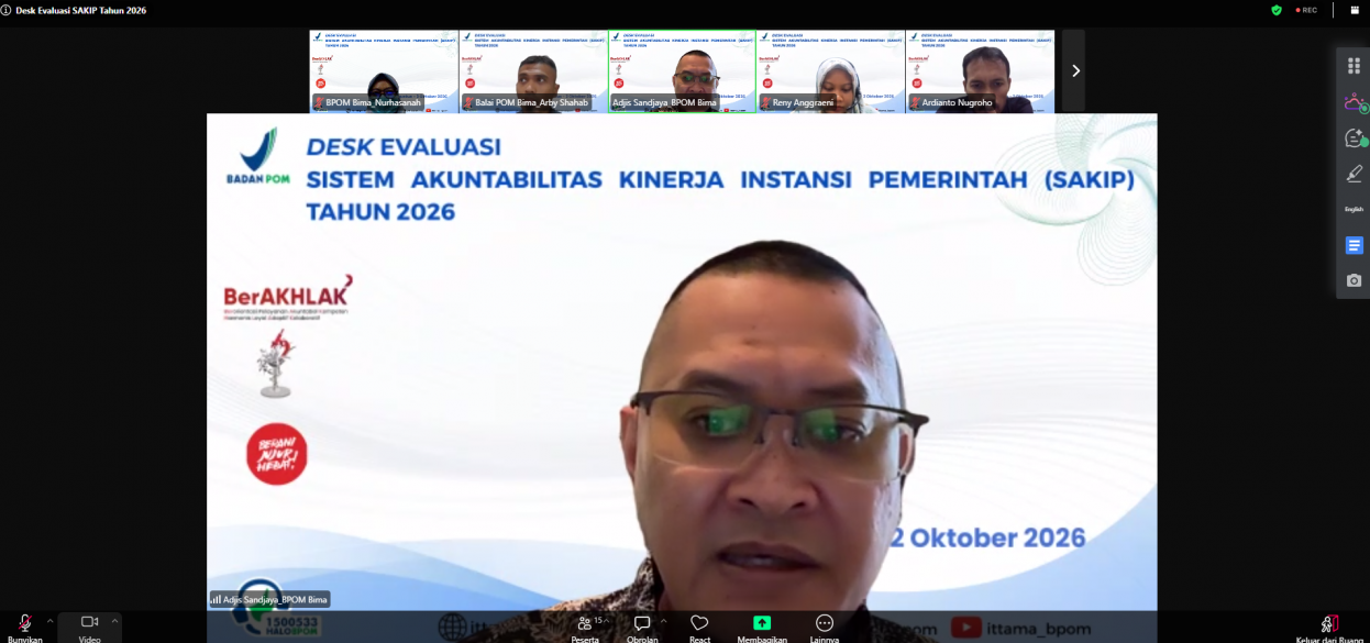 Balai POM di Bima Ikuti Desk Evaluasi SAKIP untuk Tingkatkan Akuntabilitas Kinerja